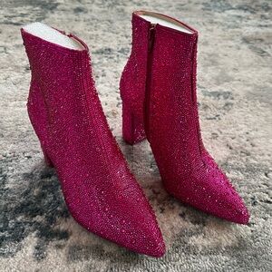 NWT Betsey Johnson CADY Booties Fushia